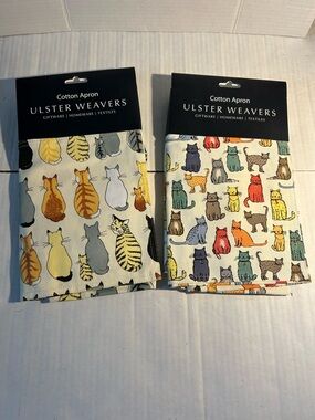 Ulster Weavers Cotton Aprons - Colorful Cat Prints set of 2